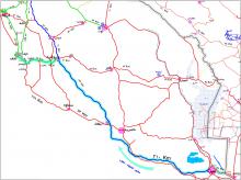 نقشه راهنمایی مرز شلمچه تا نجف اشرف