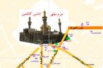 نسخه جدید نقشه شهر کاظمين که در آن موقعیت اماکن زیارتی، هتل ها، پاركينگ ها و درمانگاهها و ... مشخص شده است.